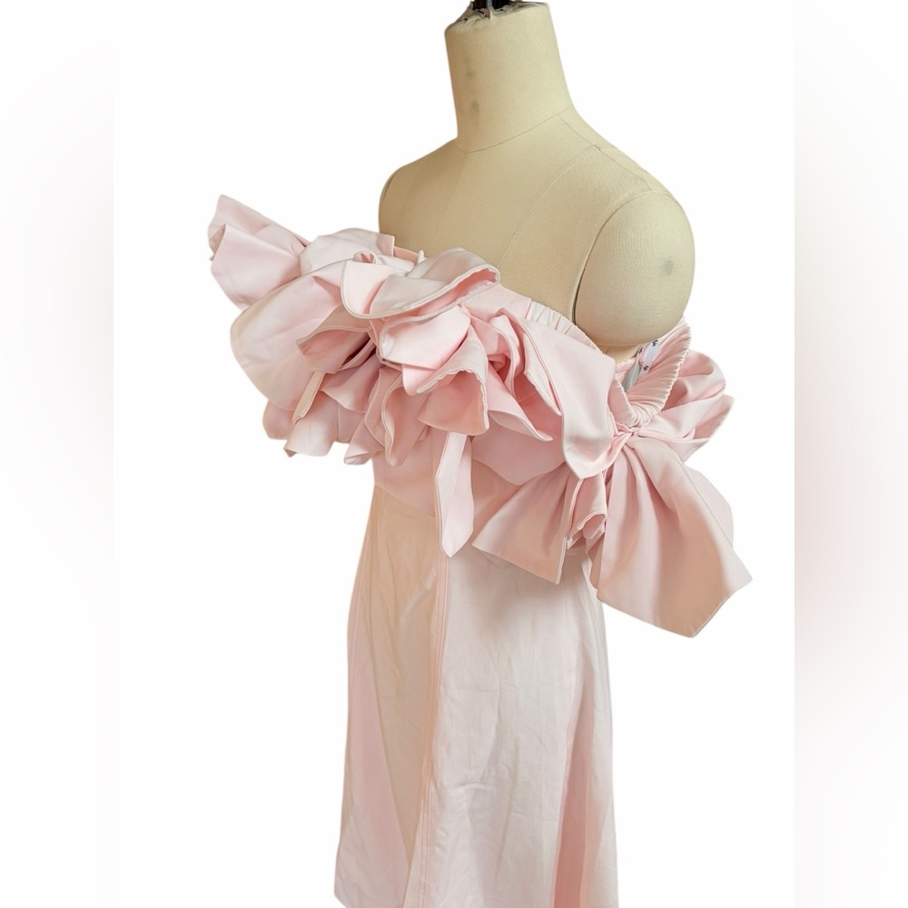 Aje Etta Pink Linen Midi Dress‎ size 2 - Picture 2 of 8